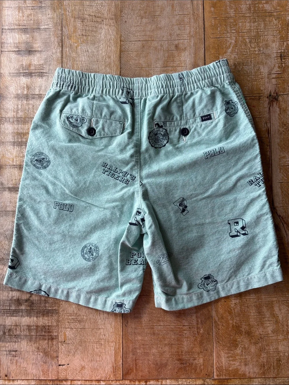 Ralph Lauren Mint Green Logo Print Shorts size 12